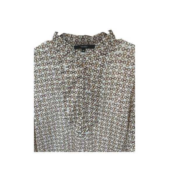 Gucci Horsebit Print Cotton Lawn Tunic Top - Picture 3 of 16